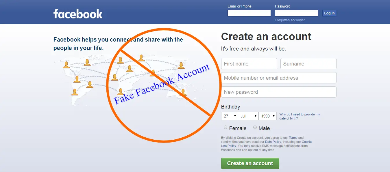 How to make a Facebook account : EKM