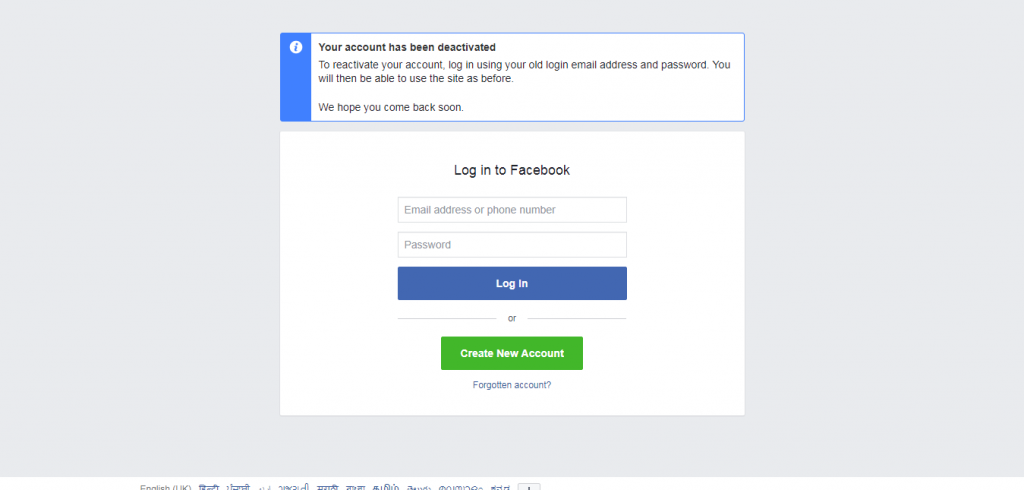 email already in use facebook disabled account how to recover
