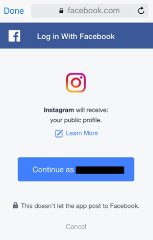 instagram link in facebook post