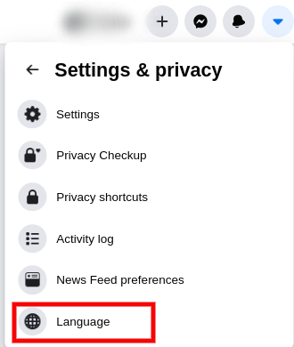 Settings and privacy section