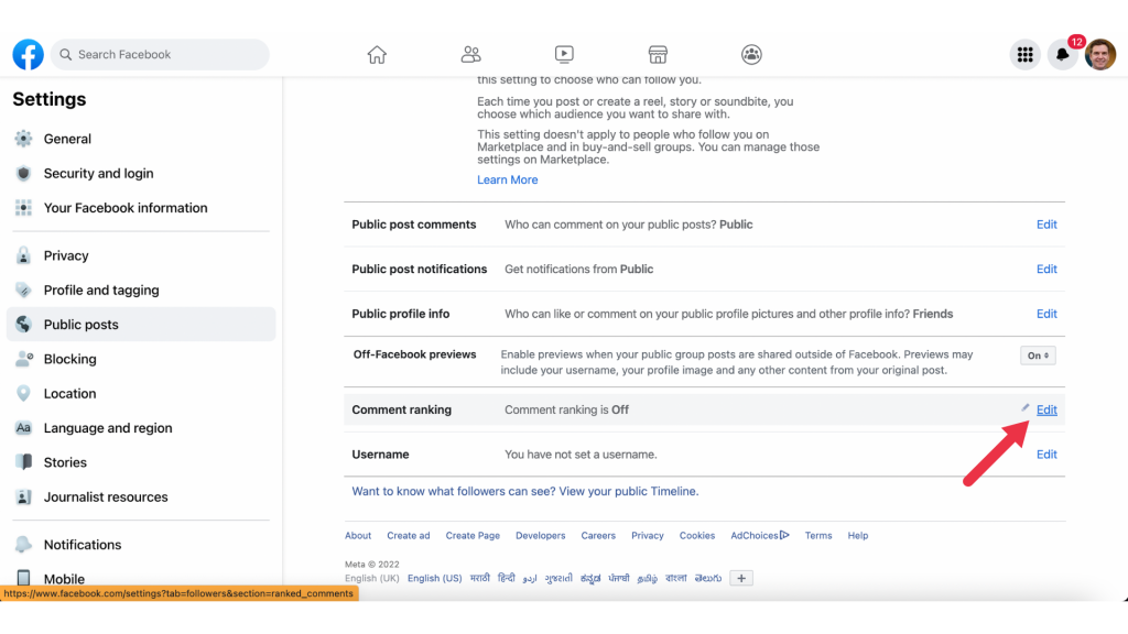 How to Turn Comment Ranking On or Off on Facebook