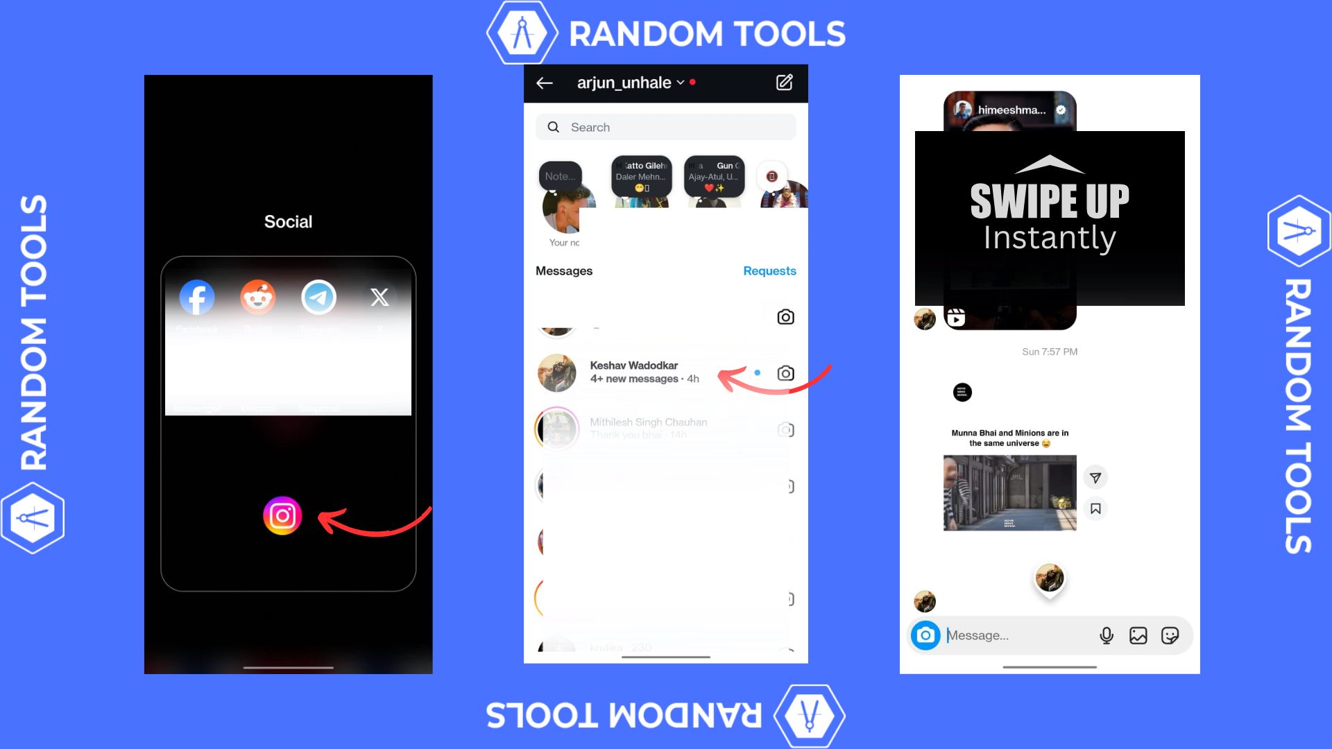 How to Half Swipe on Instagram Messages & Stories